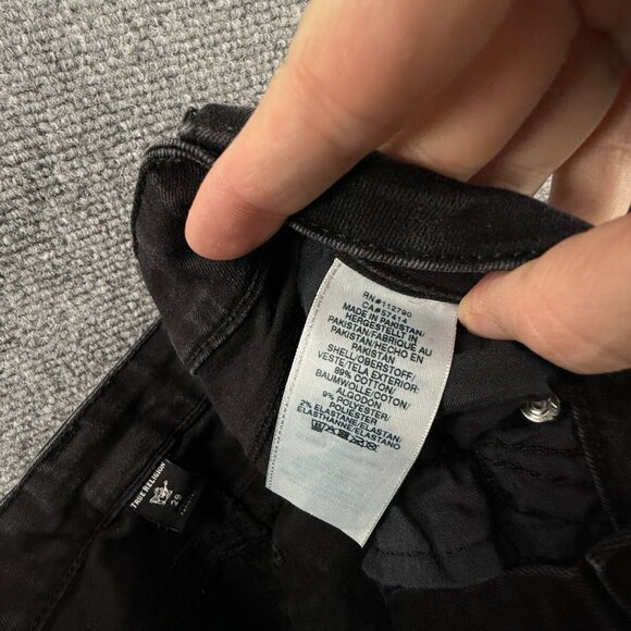 TRUE RELIGION JENNIE Curvy Mid Rise Skinny Black Jeans Women Size 29 Stretch - Picture 13 of 15